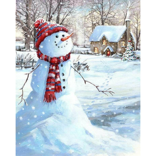 Картина по номерам Снеговик 40х50 см АртТойс