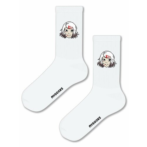 Носки MySocks, размер 36-43, белый tokyo ghoul anime hoodie pullovers sweatshirts patchwork hoodies ken kaneki graphic anime manga tops casual hip hop streetwear