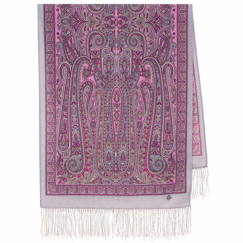 фото Шарф павловопосадская платочная мануфактура,150х60 см, one size, голубой, серый