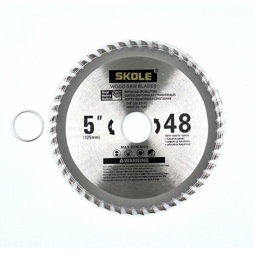 Диск пильный, круг отрезной для болгарки, 125мм, 48 зубьев