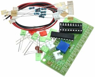Набор для самостоятельной сборки и пайки (конструктор) "Индикатора уровня аудио сигнала на LM3915" 9-12В (Ф)