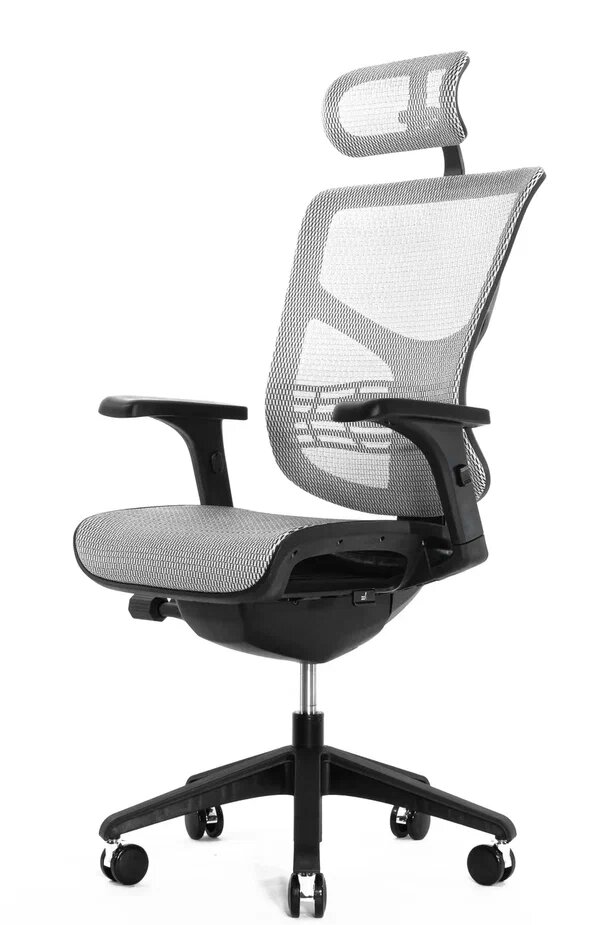 Эргономичное сетчатое компьютерное кресло Falto Expert VISTA VSM01-WH, сетка белая / каркас черный