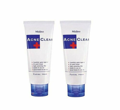 Пенка для умывания Mistine, Acne Clear Facial Foam, от угрей и прыщей, 85 г, 2 уп