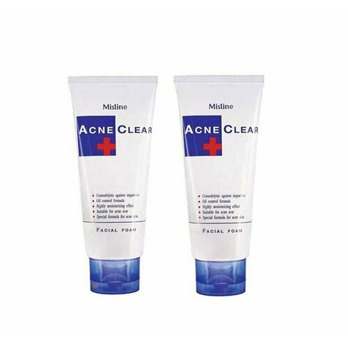 Пенка для умывания Mistine, Acne Clear Facial Foam, от угрей и прыщей, 85 г, 2 уп mistine пенка для умывания для проблемной кожи от угрей и прыщей acne clear facial foam 85 г