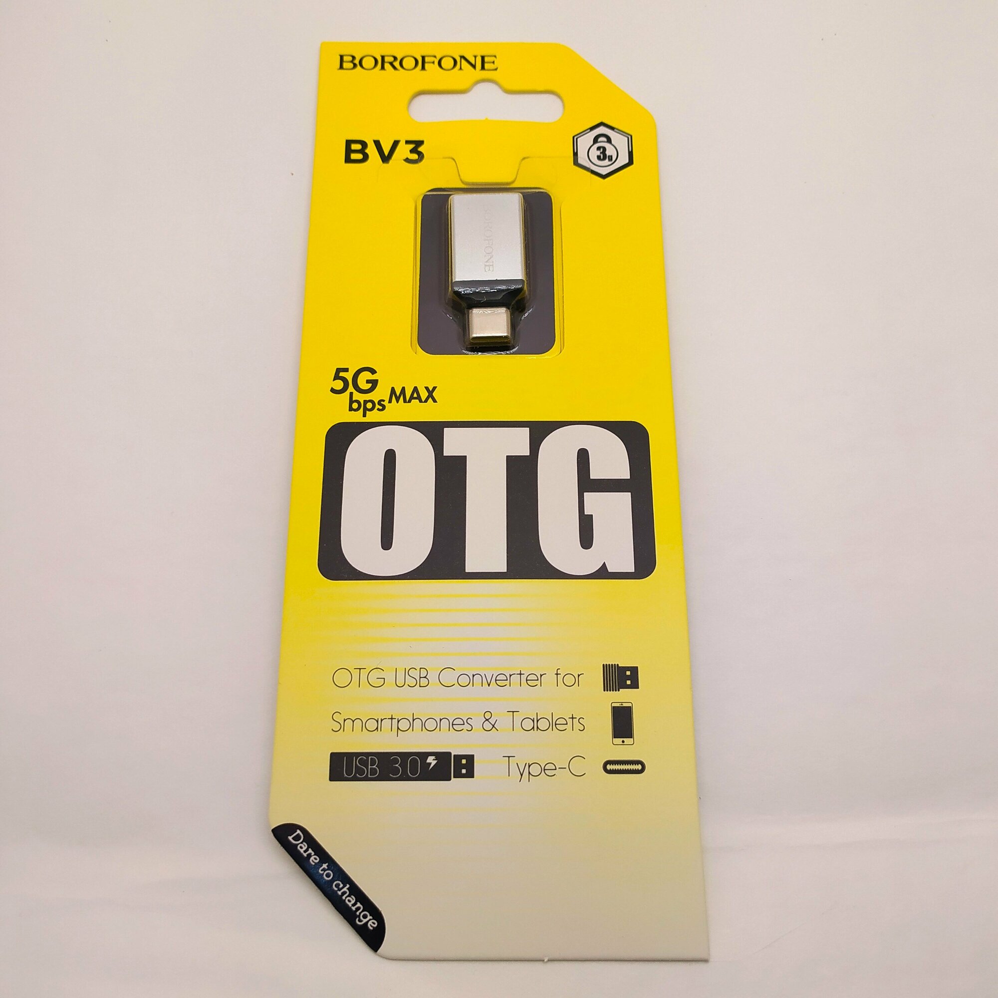 Переходник / адаптер BOROFONE BV3, OTG, USB 3.0 (F) - USB Type-C (M) — фото 1