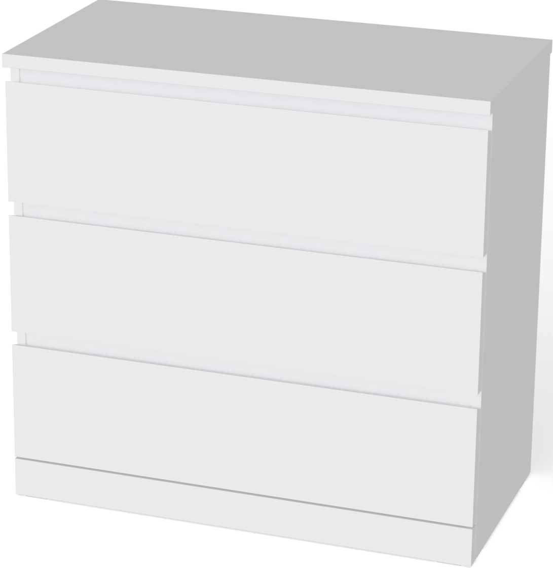 Варма 3 комод с 3 ящиками, белый, 80x78x40 (Malm IKEA)