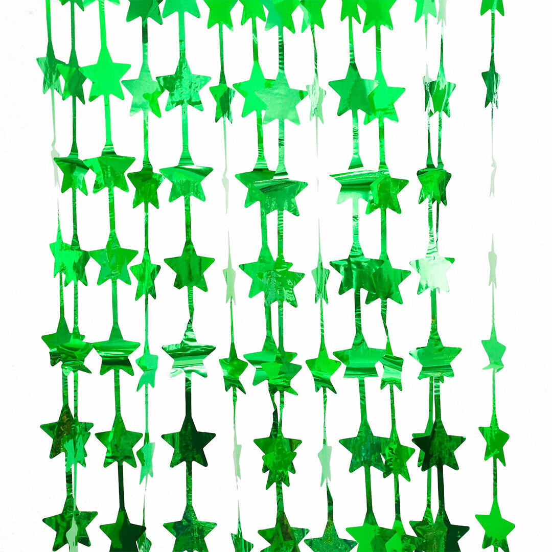 Занавес Звезда Зеленый Металлик 100*200 см 1 шт.