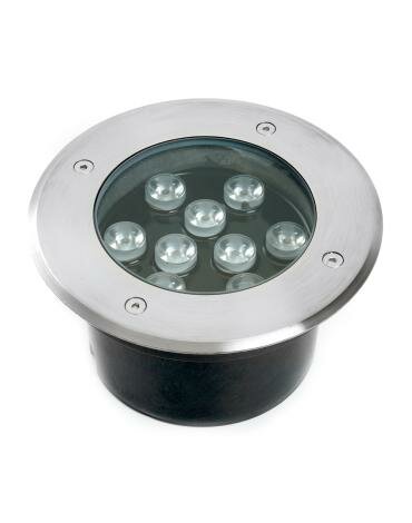 Светодиодный светильник тротуарный (грунтовый) Feron SP2803, 10W, AC12V, низковольтный, 3000К, металлик, 160*H90mm, вн. диаметр: 110mm, IP67, 48469