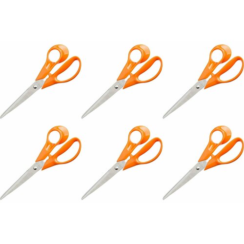 Attache Ножницы Orange С пластиковыми эллиптическими ручками, 203 мм, 6 шт