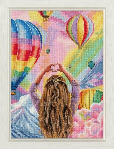 Изображение товара Набор для вышивания Золотое Руно З-062 "Небесная феерия", вышивка крестом, размер 25,5 x 18,5 см, мулине хлопок