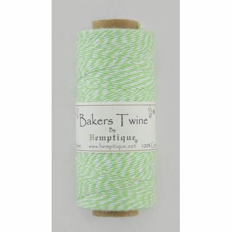 Шнур HEMPTIQUE "Bakers Twine", 2х2 нити, 1 мм, 125 м, 50 г, зелено-белый, на катушке