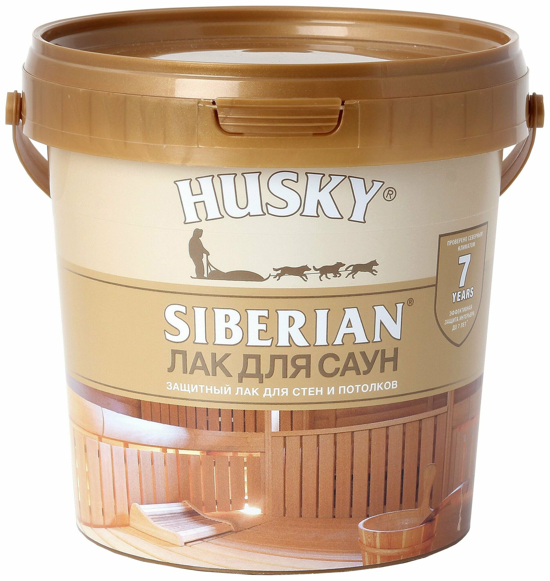 Лак акриловый для сауны HUSKY Siberian 0.9 кг полуматовый