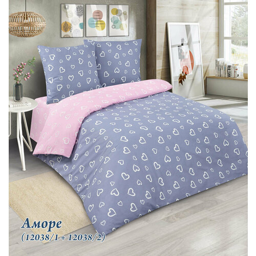 Хлопковый Дом - Комплект постельного белья из бязи 2-спальный рис Аморе с комп
