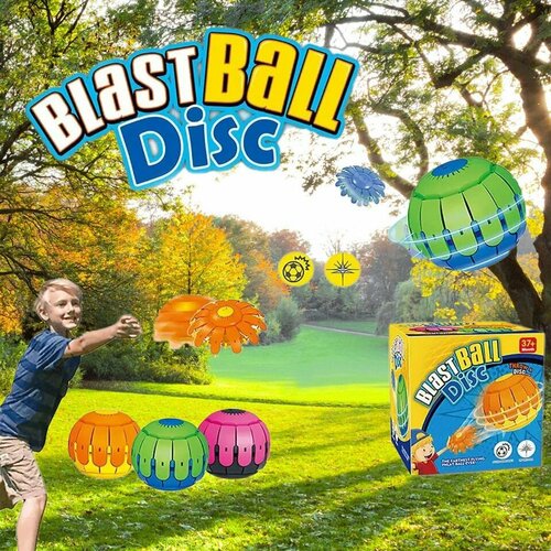 летающий диск мяч flat ball disc складной мяч фрисби синий Мяч - летающий диск НЛО, кидай диск и он превратится в шар! Оранжевый