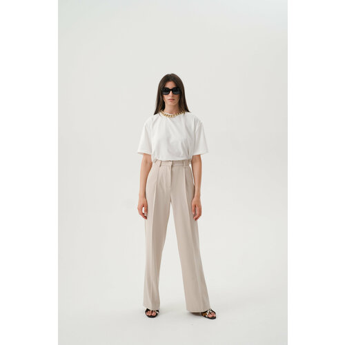 фото Брюки solovyeva, размер m, бежевый