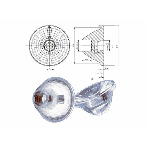 монитор сценический пассивный laney cxm 112 Линза для светодиодов BEELED BLD-LENS-D12-43H22,5-60DEG