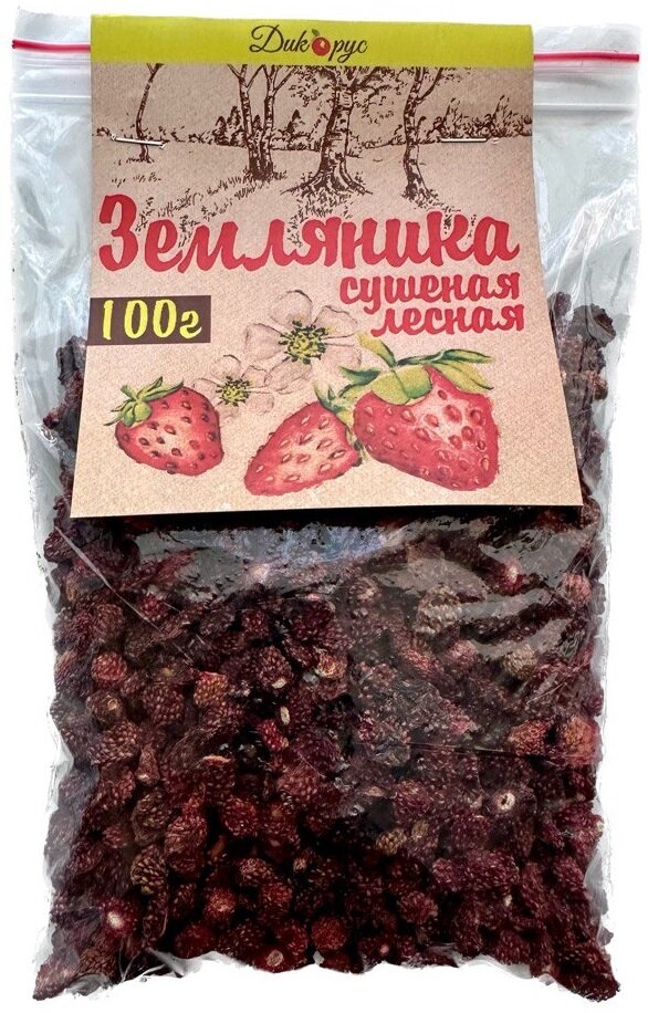 Сушеная лесная земляника 100 гр натуральный продукт без сахара