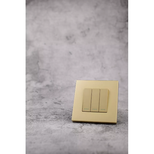 Трехклавишный выключатель Vo'Stabl золотой