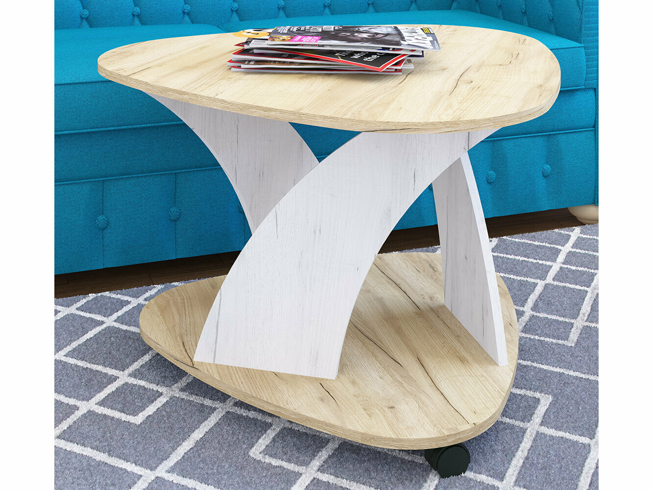 фото Журнальный стол Хилтон Кр. золотой/Кр. светлый