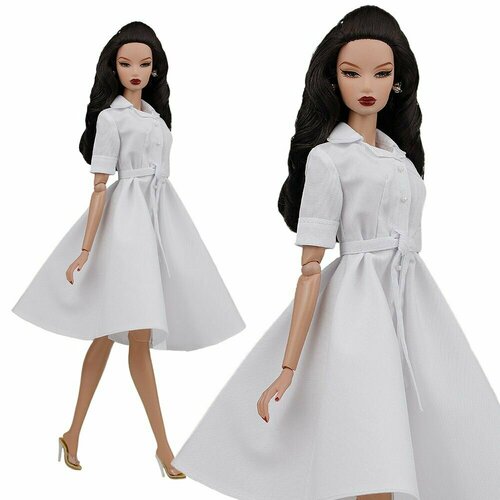 Платье-рубашка цвета Снежная королева для кукол 29 см. типа барби