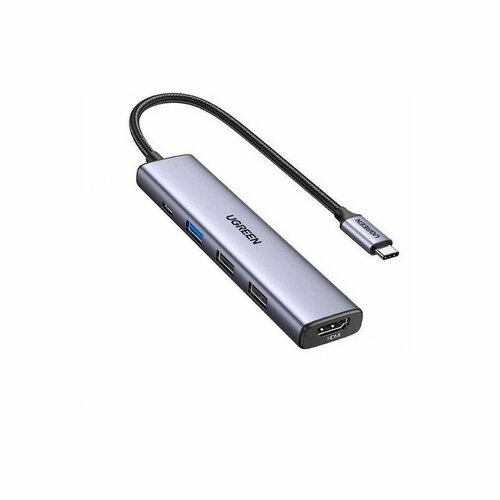 Конвертер Ugreen CM478 USB-C - HDMI1xUSB30 A2xUSB20 APD Silver 15495 211400₽