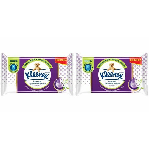 Kleenex Влажная туалетная бумага Supreme, 38 листов в упаковке, 2 уп
