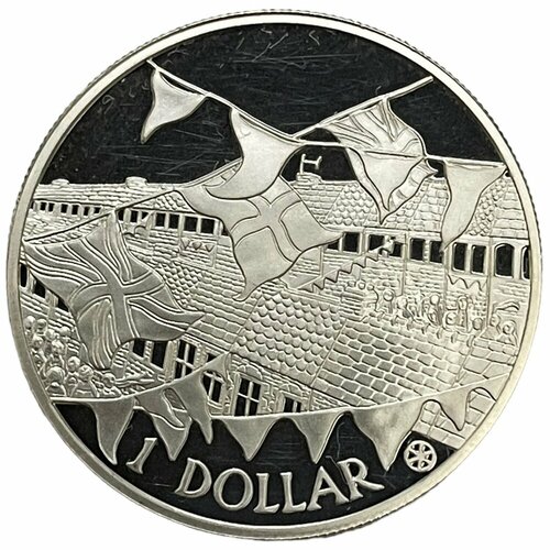 Острова Кука 1 доллар 2002 г. (50 лет правлению Королевы Елизаветы II) (Proof) (2) клуб нумизмат монета доллар канады 2000 года серебро елизавета ii