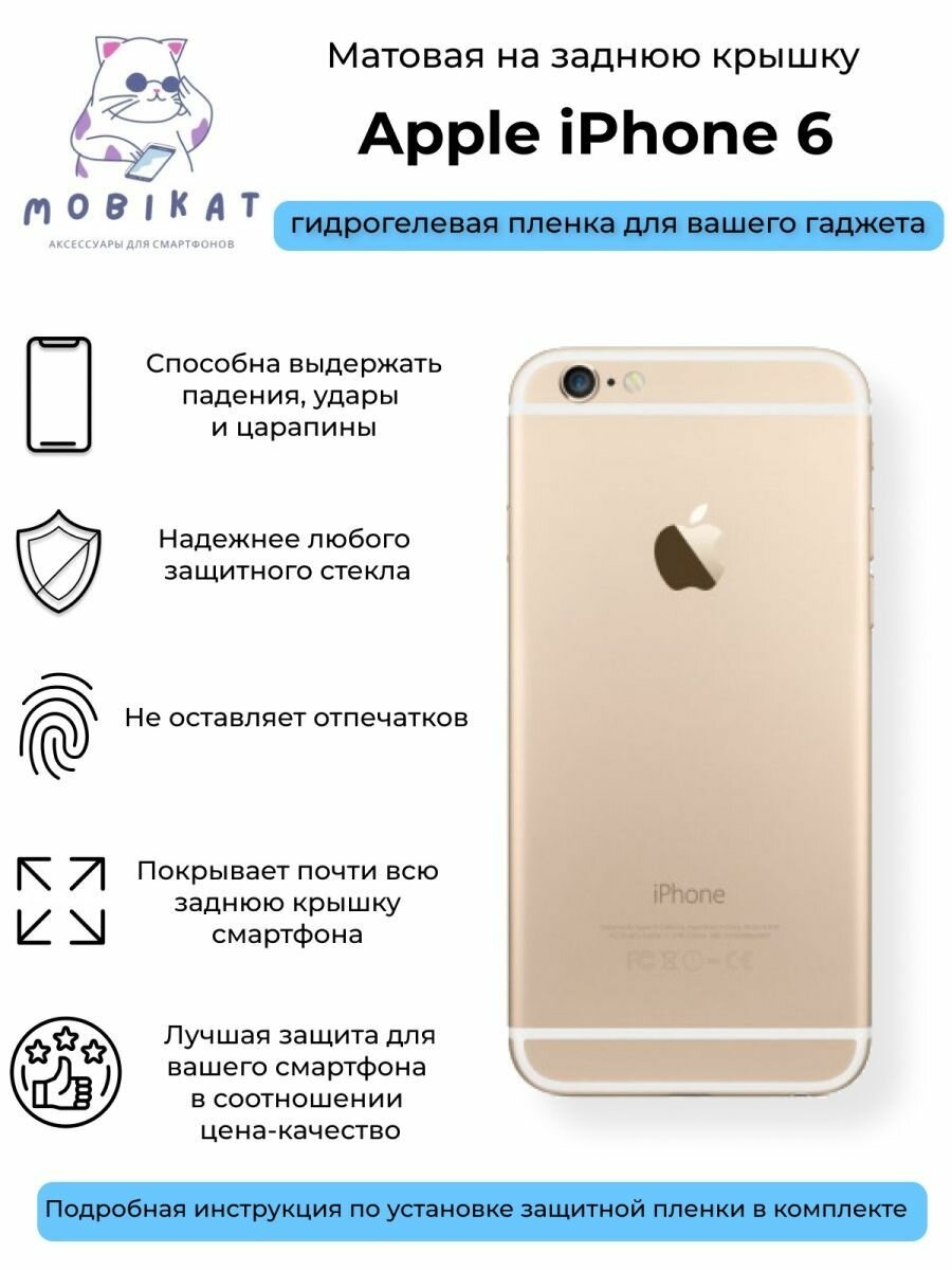 Матовая плёнка на заднюю крышку iPhone 6