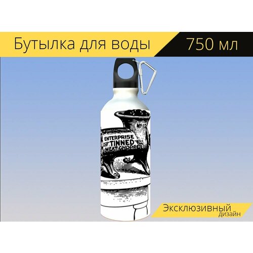 фото Бутылка фляга для воды "шлифовальный станок, мясо, руководство по эксплуатации" 750 мл. с карабином и принтом lotsprints