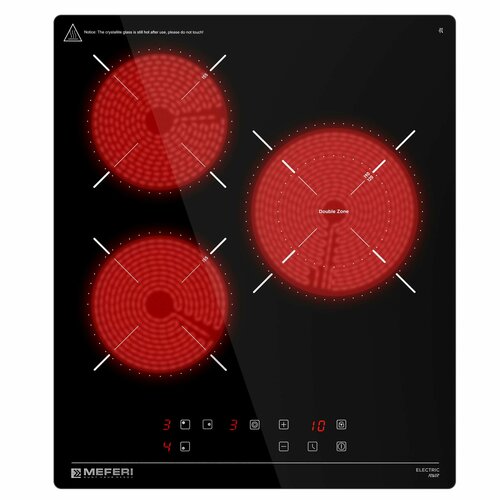 Электрическая варочная панель MEFERI MEH453BK POWER 45 см 3 конфорки черная 1469100₽