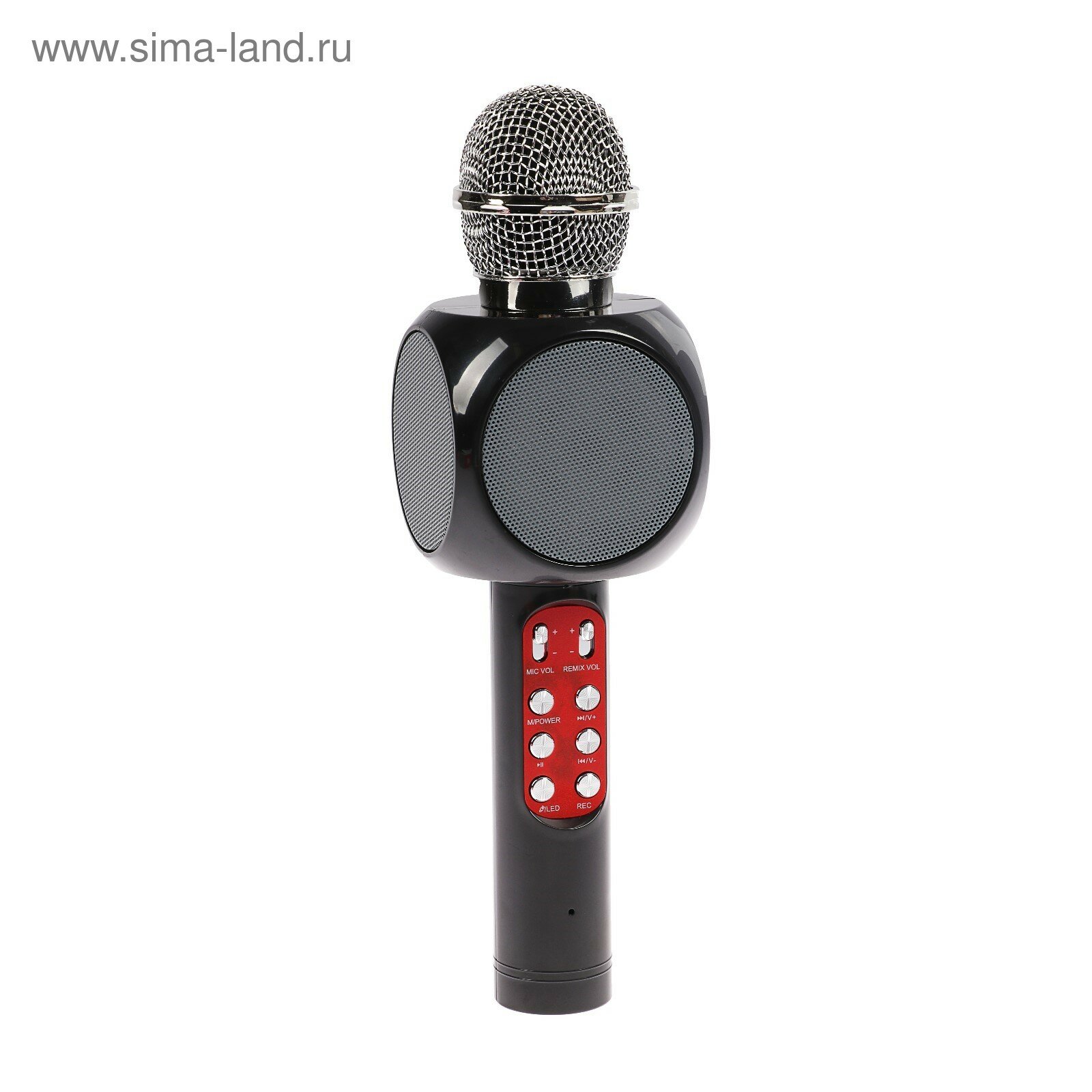 Luazon Home Микрофон для караоке LuazON LZZ-60, 1800 мАч, LED, чёрный — фото 11