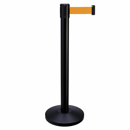 ArtBarrier® Стойка с вытяжной лентой ArtBarrier Black (2,3 метра оранжевая лента)