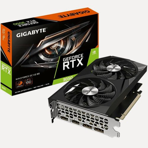 Изображение товара Видеокарта Gigabyte RTX3050 WINDFORCE OC V2 8GB GDDR6 128-bit HDMIx2 DPx2 2FAN RTL