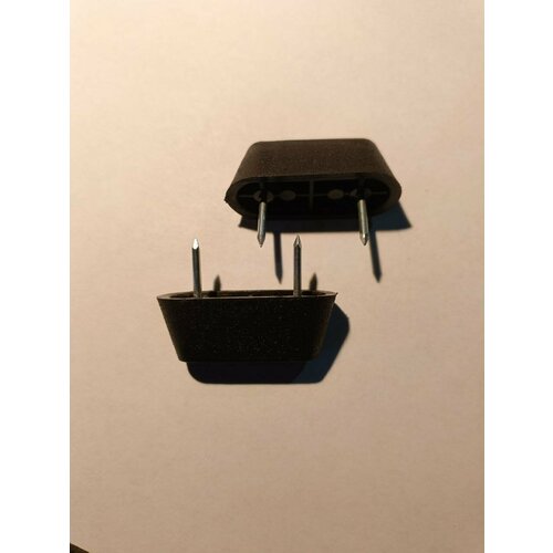 Подпятник мебельный с двойныйм гвоздем, черный (10шт.)