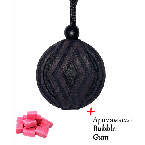 Ароматизатор в автомобиль / освежитель воздуха в машину диск черное дерево Renault, аромат №30 Bubble Gum