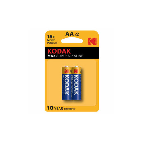 Батарейка Kodak Мax (Б0005131) АА пальчиковая LR6 1,5 В (2 шт.) батарейка kodak ultra digital б0005248 аа пальчиковая lr6 1 5 в 12 шт