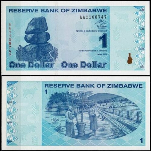 Зимбабве 1 доллар 2009 зимбабве 1 доллар 2009 г зимбабвийская деревня unc
