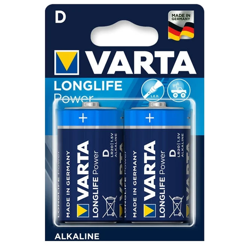 Батарейки Varta LONGLIFE POWER (HIGH ENERGY) LR20 D BL2 Alkaline 1.5V (4920) (2/20/100) батарейка varta longlife power high energy lr03 aaa 04903121412 bl2 alkaline 1 5v