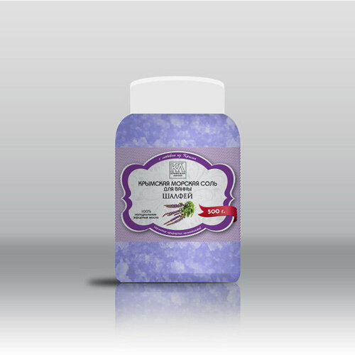 Соль для ванны Крымская Линия Соль морская для ванн «Шалфей», 500г