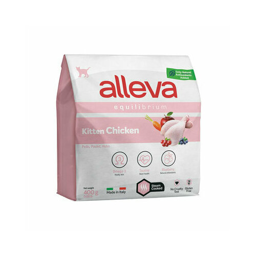 ALLEVA EQUILIBRIUM CAT для кошек Kitten Chicken / котят с курицей 0,4 кг 1028 новинка (2 шт)