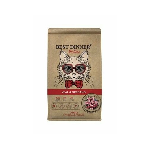Best Dinner Сухой корм для взрослых кошек Телятина с Орегано 78104 1,5 кг 60839 (2 шт)