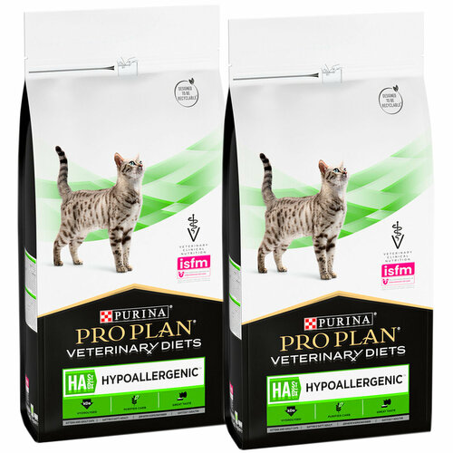 PRO PLAN VETERINARY DIETS HA ST/OX HYPOALLERGENIC для кошек и котят при аллергии (1,3 + 1,3 кг)