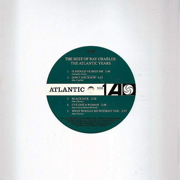 CHARLES, RAY THE BEST OF RAY CHARLES: THE ATLANTIC YEARS Rhino Black Limited White Vinyl 12" винил Warner Music - фото №3