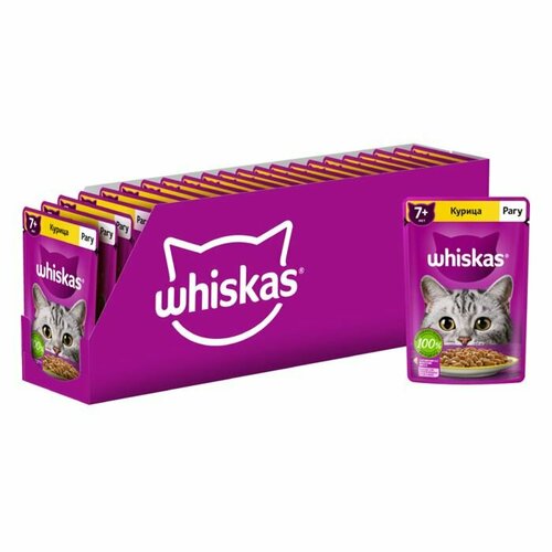 Whiskas консервы для кошек 7+ рагу с курицей 28х75г