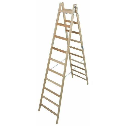 Двусторонняя Стремянка Krause 2X10 С Перекладинами (Деревянная) 170125