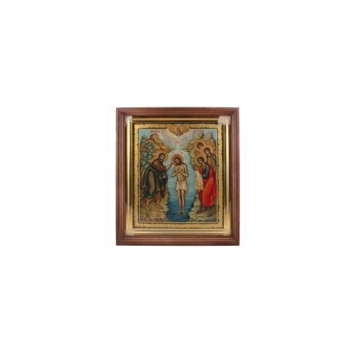 Икона живописная Богоявление Господне 30х35 в киоте #167259