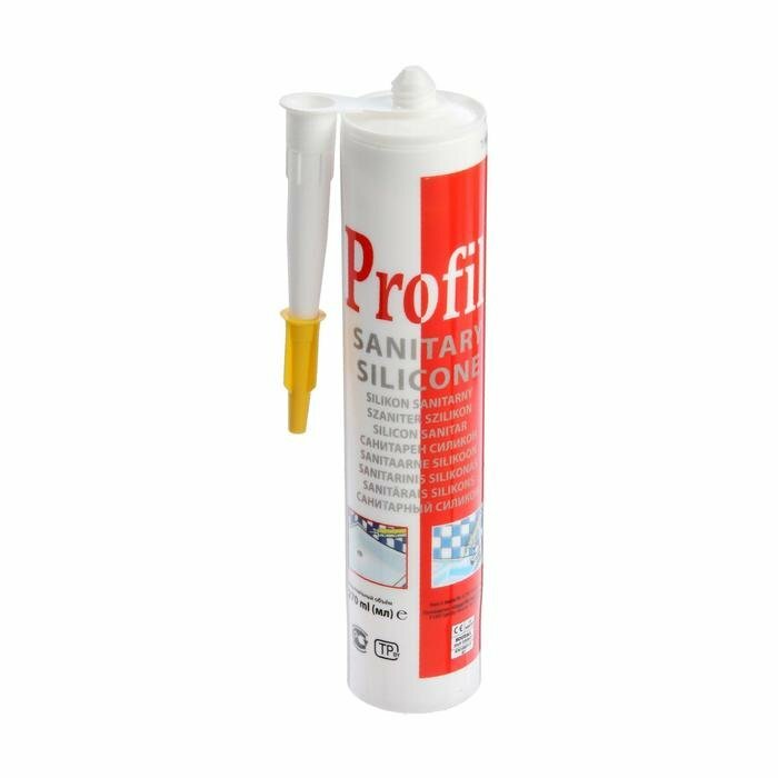 Герметик силиконовый Soudal Profil, санитарный, белый, 270 мл (комплект из 4 шт)