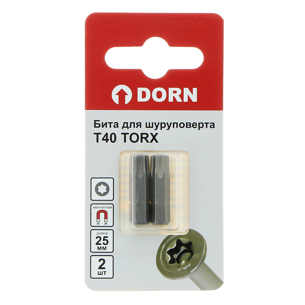 Изображение Биты DORN T40, 25 мм 2 шт