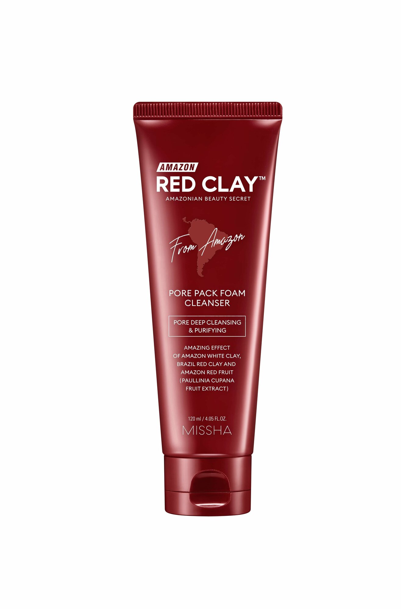 Пенка для очищения пор MISSHA AMAZON RED CLAY PORE PACK FOAM CLEANSER 120 мл