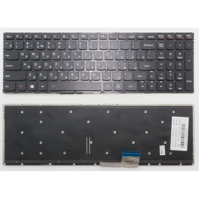 Lenovo Клавиатура Lenovo Y50-70 25213789 V-136520RS1-US черная без рамки